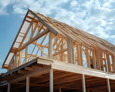 Estructura en madera, alumino y pvc