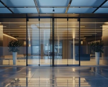 Puerta automatica transparente