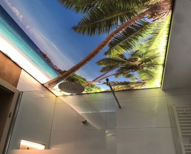 badezimmer - foto- motivdecke bedruckt