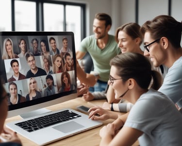 A calm family sitting together around a dining table, engaged in peaceful conversation.