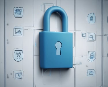 A close-up of a secure digital lock interface glowing on a sleek black background.