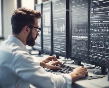 A focused team collaborating over test plans and software screens.