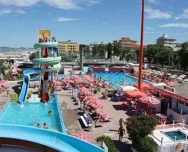 Parco acquatico sul mare, Riccione, giochi d'acqua