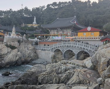 View of Haedong Yonggungsa temple and bridge