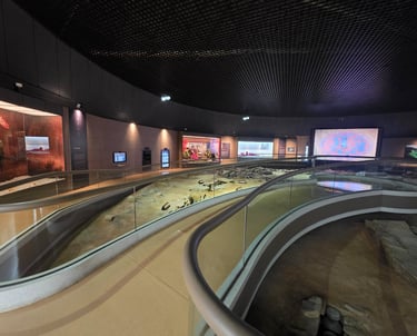 Museum view from raised walkway