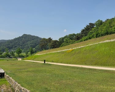 Long view of the Naseong City Wall from the Neungsan-ri temple site
