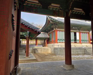Gate view of palace buildings