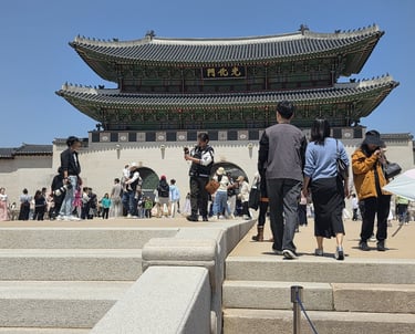 The rebuilt woldae at Gwanghwamun Gate in Seoul