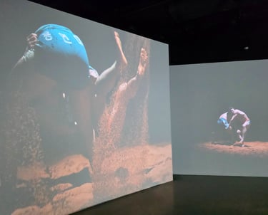 Wrestling display from the National Intangible Heritage Center
