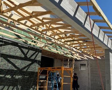 Kissimmee porch remodel showing demolition phase — existing structure cleared for full reconstructio