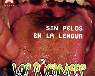 a man with a mustache and a mustache on his tongue