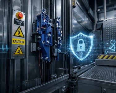 Smart elevator safety system with sensors and protection features