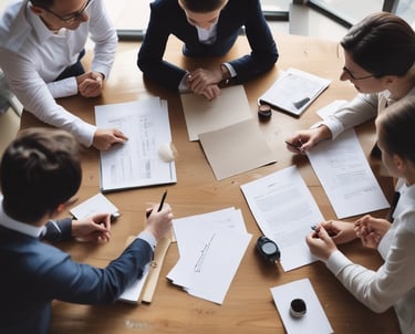 A diverse team collaborating on digital marketing strategies and eCommerce solutions.