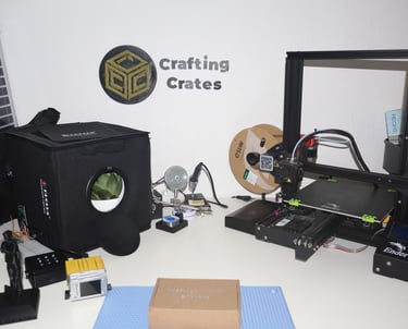 a desk with solderiron