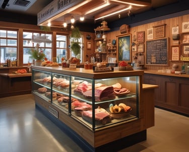 A vibrant display of sweet 'n pika's gourmet beef jerky products.