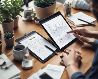 A modern office setting showcasing a team collaborating on influencer marketing strategies.