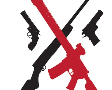 a poster of a gun with guns and guns