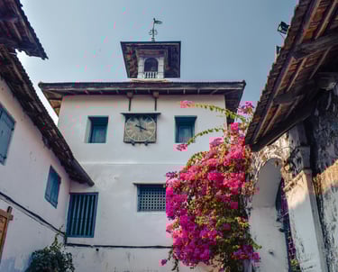 The Clock tower situated next to Paradesi synagogue in Mattanchery was constructed in 1760 