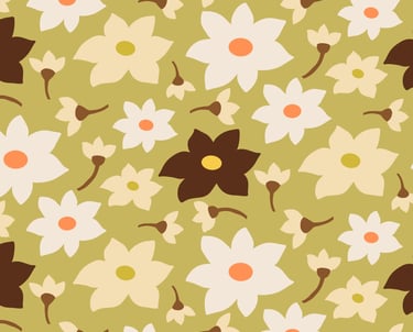 Filler pattern white green small falling flowers