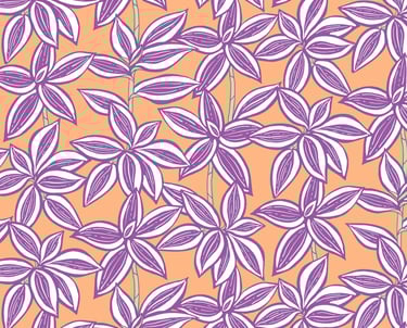 Filler pattern purple tradescantia plants in orange background