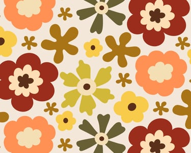 Hero pattern green maroon full bloom flowers