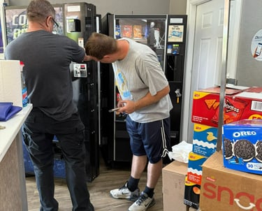 Eckles Vending setting up vending machines in East Texas