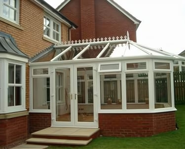 Conservatory on house a regular client of C Thru Window Cleaning, Exeter.