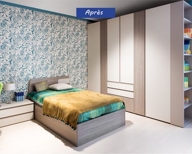 Chambre en papier peint à Tournon