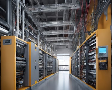 a cat with its mouth open standing on a tile floor