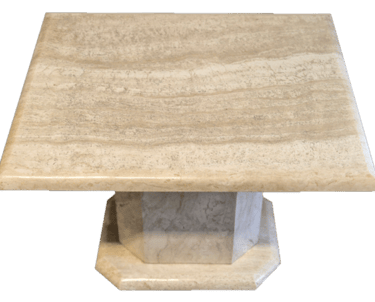 Stolik z trawertynu jasnego Bianco ivory kamień naturalny, luksusowy stolik