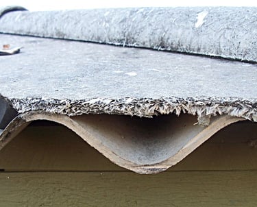 a roof with a roof that has been guted off