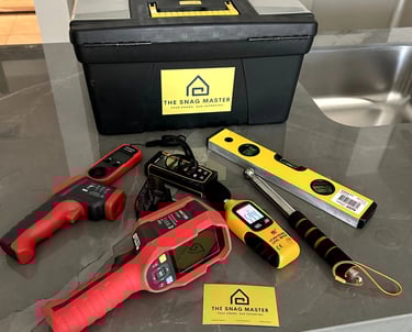 Various tools used during building inspection in Dubai