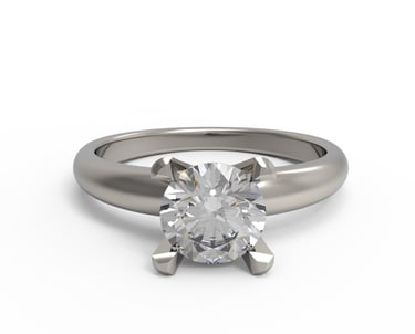 Vista Superior Anillo de Compromiso Oro Blanco 14k Solitario