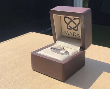 Par de Vista Isometrica Churumbelas de Oro Blanco y Diamantes 14k