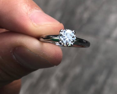 Fotografia Anillo de Compromiso Oro Blanco 14k Solitario