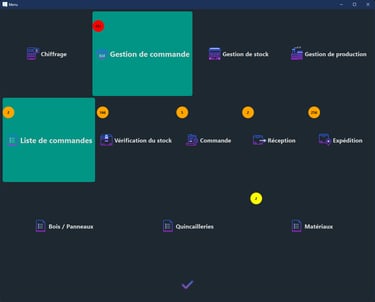 Menu de la GPAO
