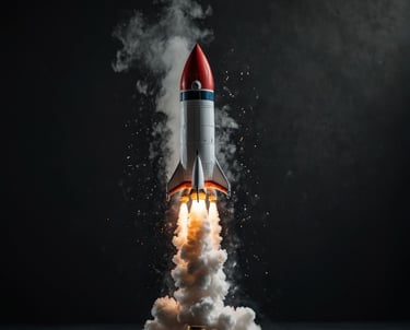 Rocked launching representing business growth