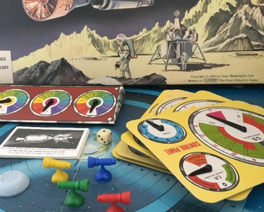 vintage blast off board game parts