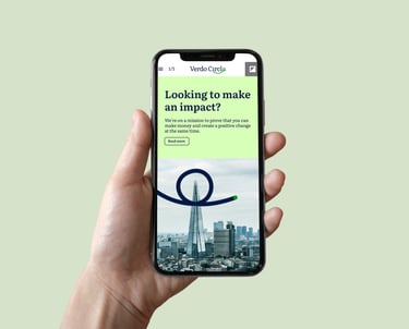 Mockup de una publicación digital para Verdo Circle en formato móvil