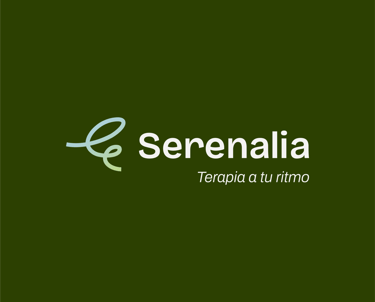 Representación gráfica del logotipo de Serenalia, una clínica de psicoterapia, destacando su identidad visual.