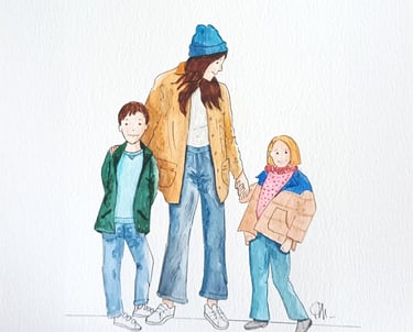 Marie Potel Famille aquarelle