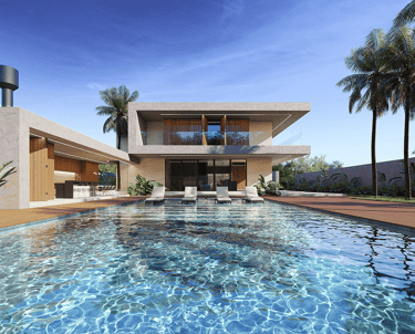projeto de casa com Piscina grande