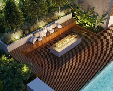 casa com painel ripado de madeira