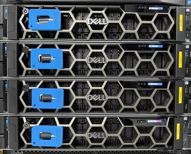 a server rack with several different types of servers