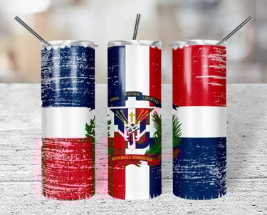 tumbler with a Dominican flag