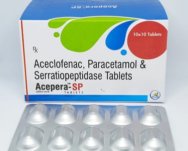 Acepera-SP | Aceclofenac, Paracetamol, Serratiopeptidase Tablet 