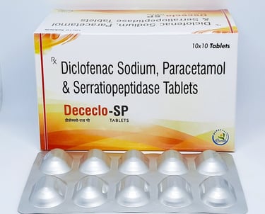 Dececlo-SP | Diclofenac Potassium, Paracetamol and Serratiopeptidase Tab