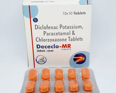 Dececlo-MR | Diclofenac Potassium, Paracetamol and chlorzoxazone Tablet