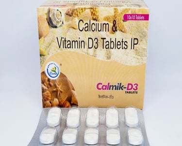 Calmik-D3 | Calcium Carbonate 500mg, Vitamin D3 250 iu Tablet
