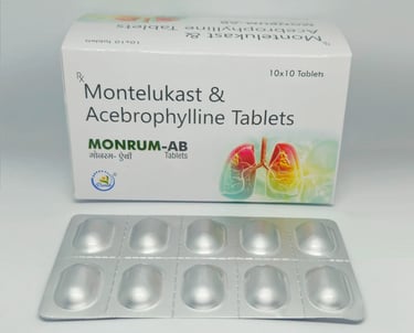 Acebrophylline 200mg + Montelukast 10mg Tablet